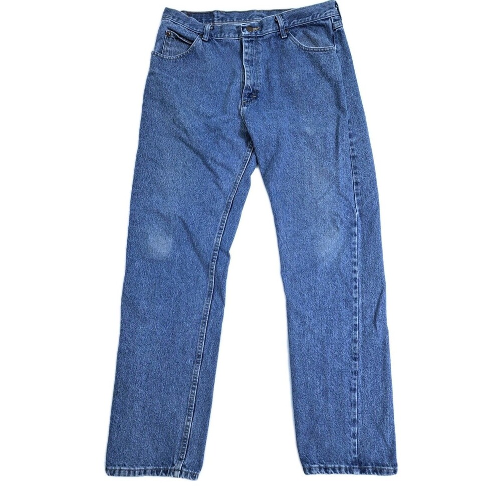 Wrangler Jeans Mens 36x32 Blue Premium Denim Straight Basic Pants